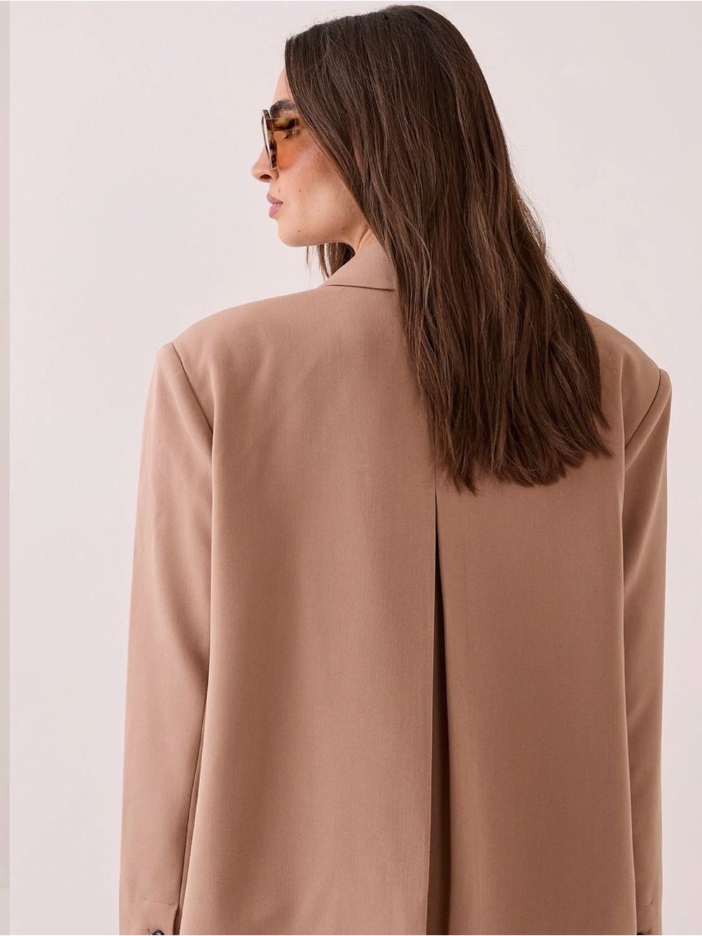 NASTY GAL Taupe Double-Breasted Oversized Blazer Jacket NWT Size 4 - Picture 5 of 5